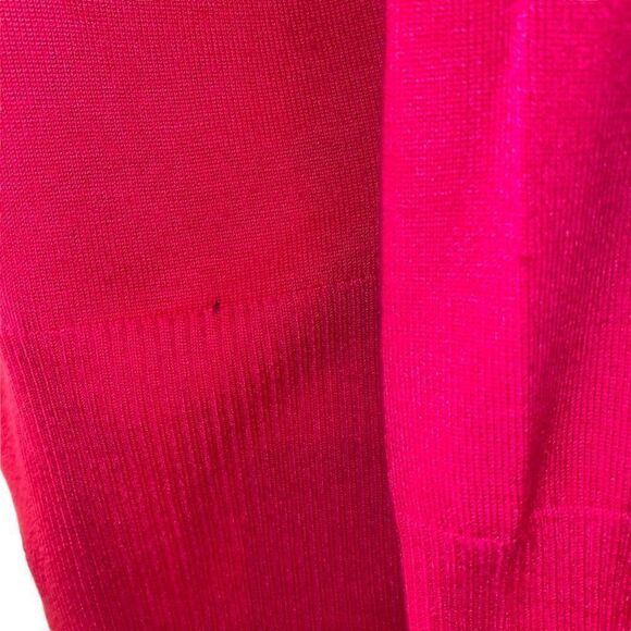 Marisa Christina Pink Cardigan Sweater with Rolled Flower Accent in Size L - Picture 14 of 14